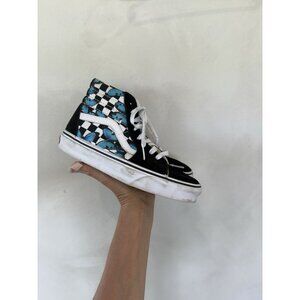 Vans Old Skool Sk8 High Top Shoes Blue Butterfly Men 4.5 Womens 6 Sneakers Check